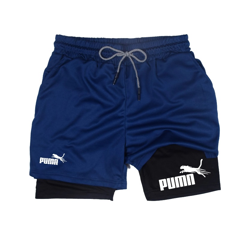 Men's Summer Breathable Double - Compression Shorts Athletes 评论和价格