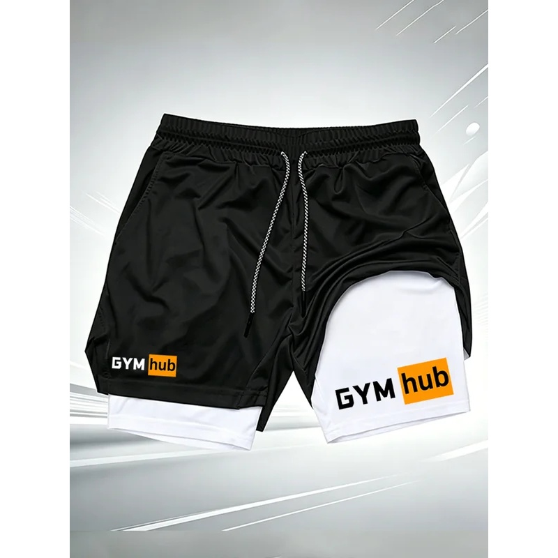 Men's GYM hub 2 in 1 Double La - Compression Shorts Athletes 评论和价格