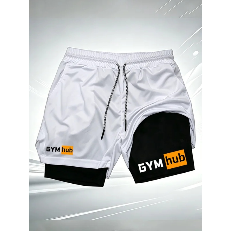 Men's GYM hub 2 in 1 Double La - Compression Shorts Athletes 评论和价格