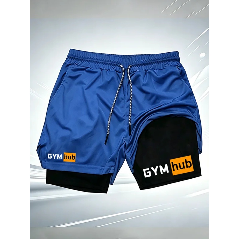 Men's GYM hub 2 in 1 Double La - Compression Shorts Athletes 评论和价格
